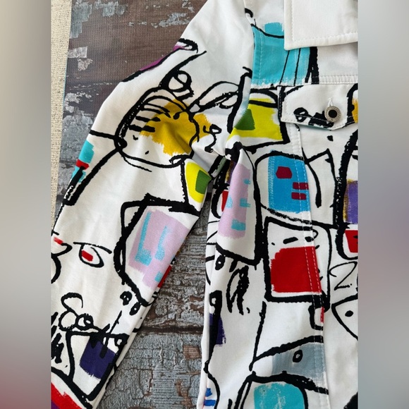Dolcezza Colorful Abstract Print Women's Jacket - Picture 5 of 8